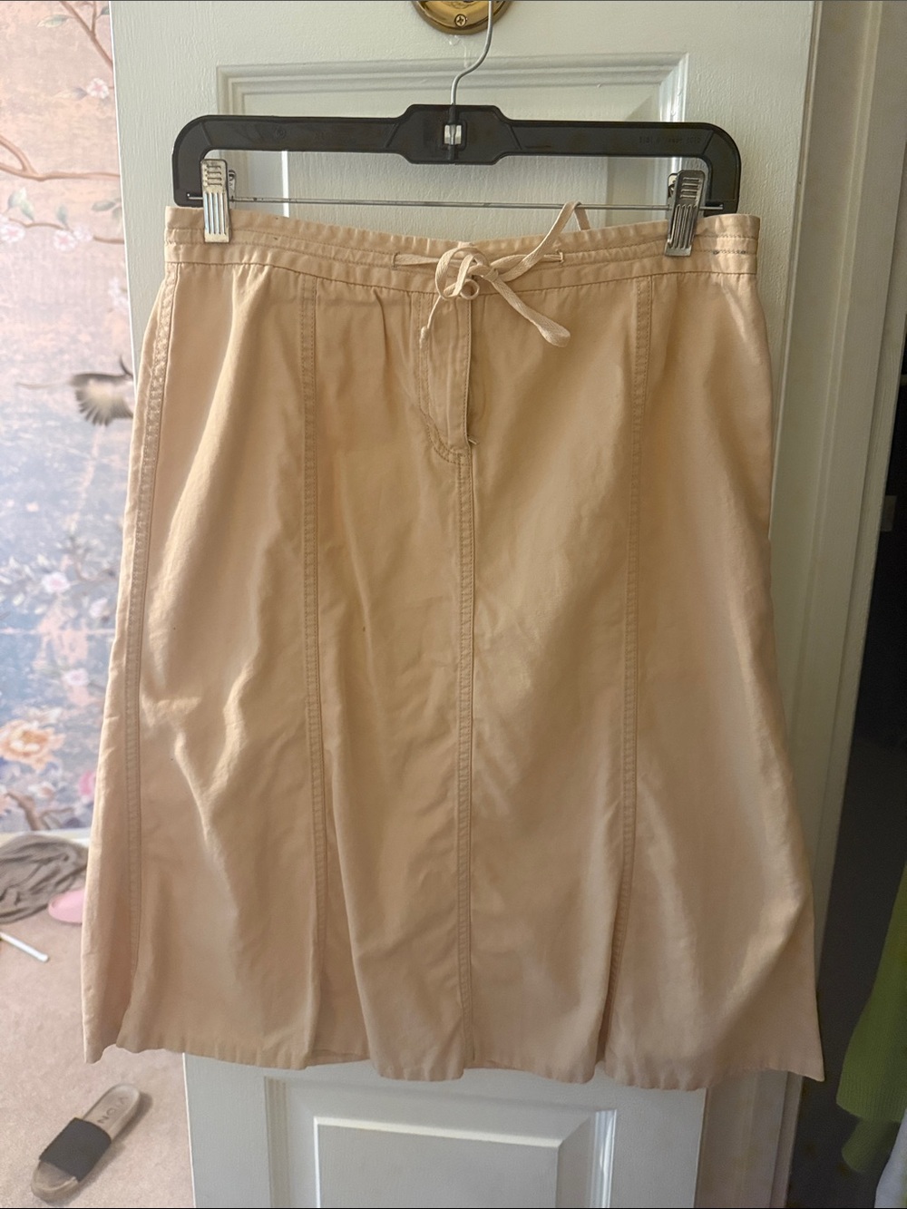 Halogen Light Beige A-Line Drawstring Skirt